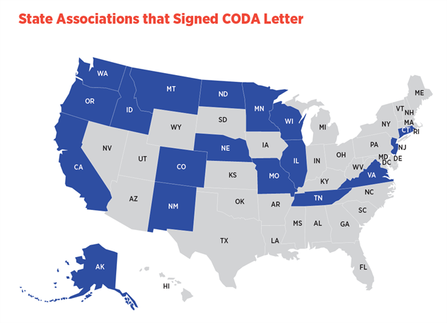 State Associations that Signed CODA Letter